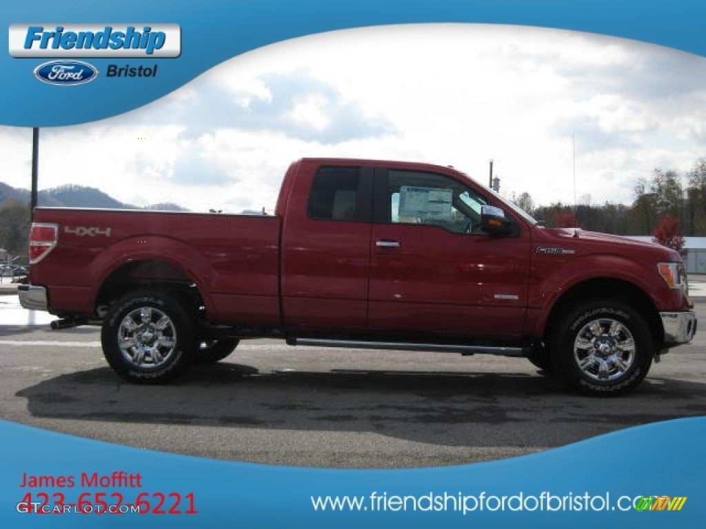 2011 F150 XLT SuperCab 4x4 - Red Candy Metallic / Pale Adobe photo #5