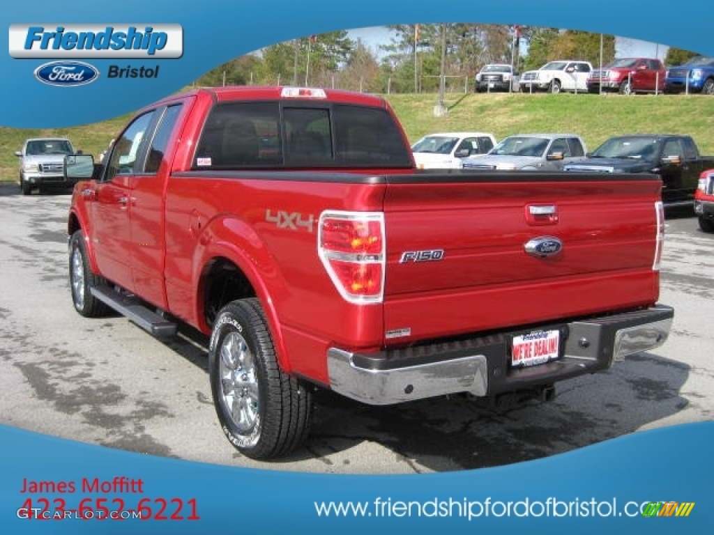 2011 F150 XLT SuperCab 4x4 - Red Candy Metallic / Pale Adobe photo #8