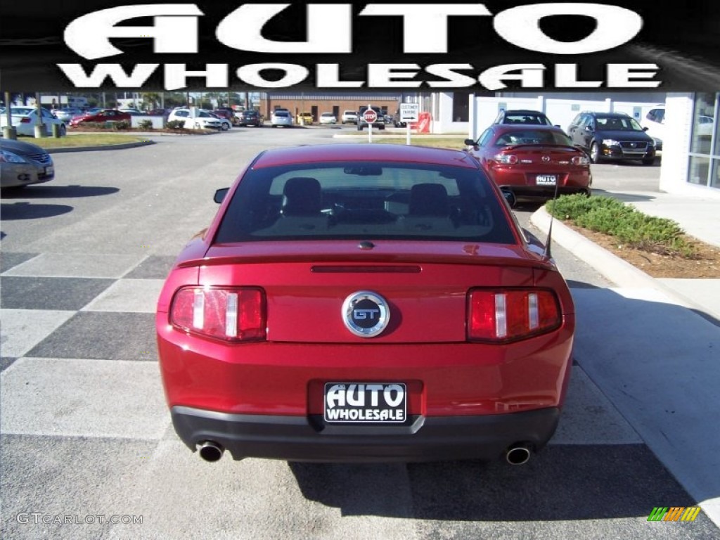 2010 Mustang GT Premium Coupe - Red Candy Metallic / Charcoal Black photo #3