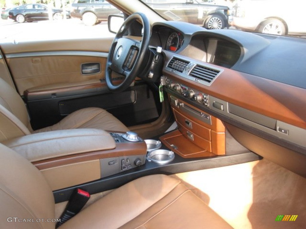 Black/Natural Brown Interior 2004 BMW 7 Series 745i Sedan Photo #56135495