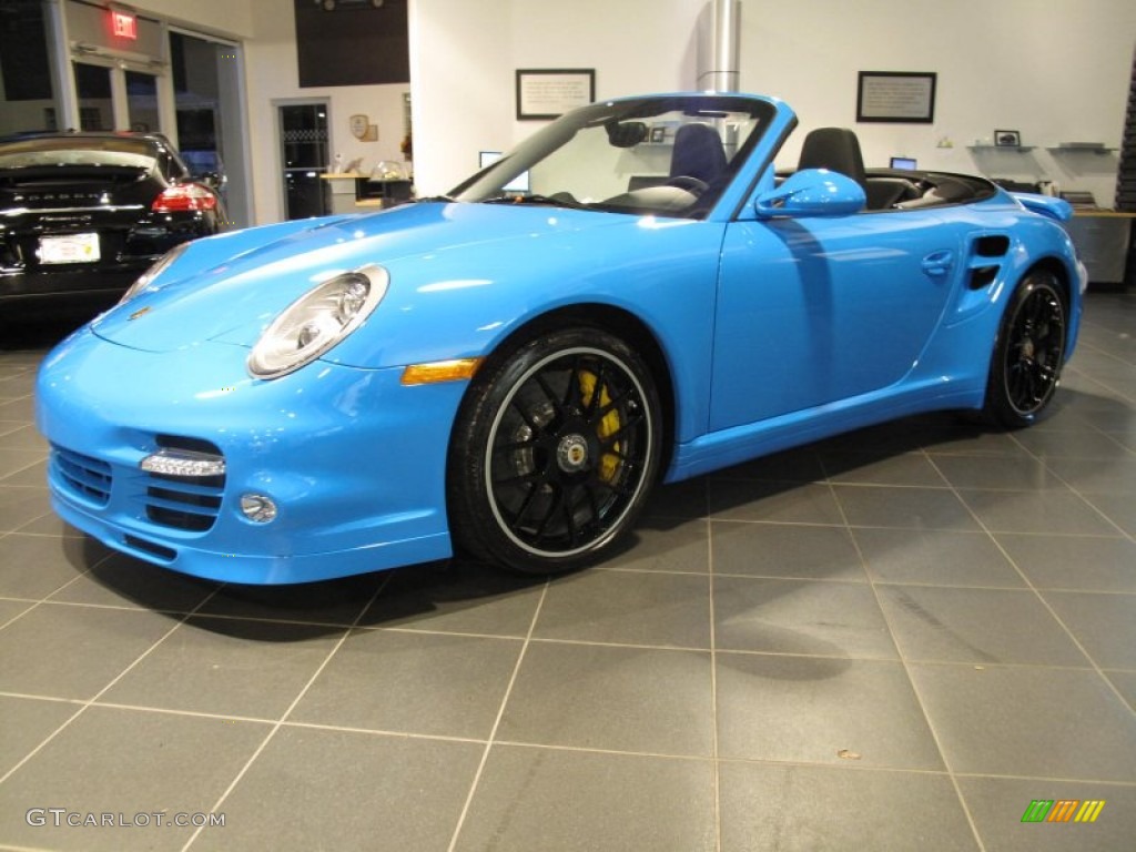 2012 911 Turbo S Cabriolet - Paint to Sample Bright Blue / Black photo #1