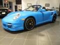 Paint to Sample Bright Blue 2012 Porsche 911 Turbo S Cabriolet Exterior