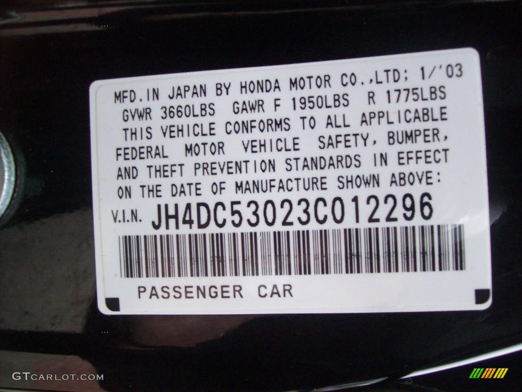 2003 RSX Type S Sports Coupe - Nighthawk Black Pearl / Ebony photo #24