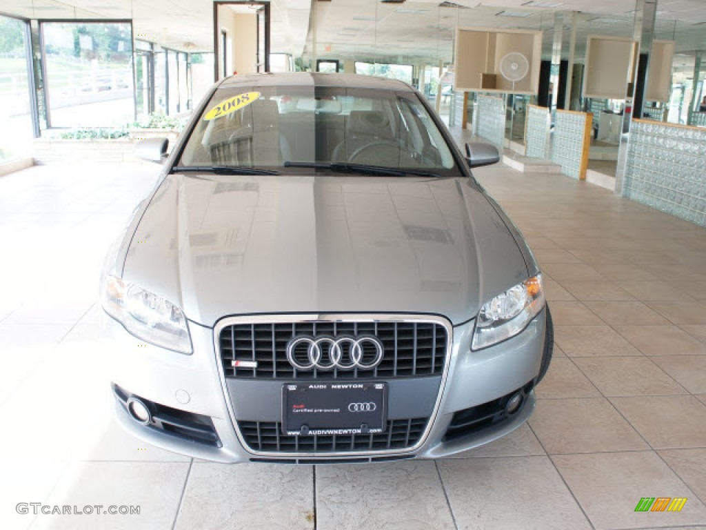 2008 A4 2.0T quattro S-Line Sedan - Quartz Grey Metallic / Black photo #8