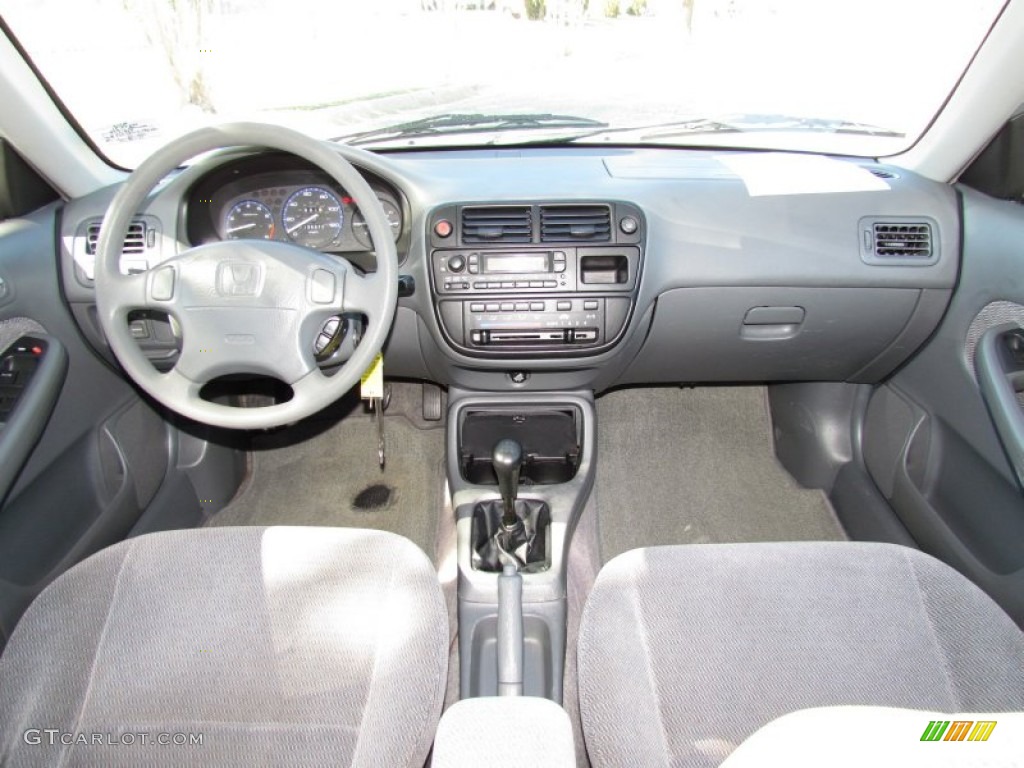 1998 Honda Civic LX Sedan Gray Dashboard Photo #56137241