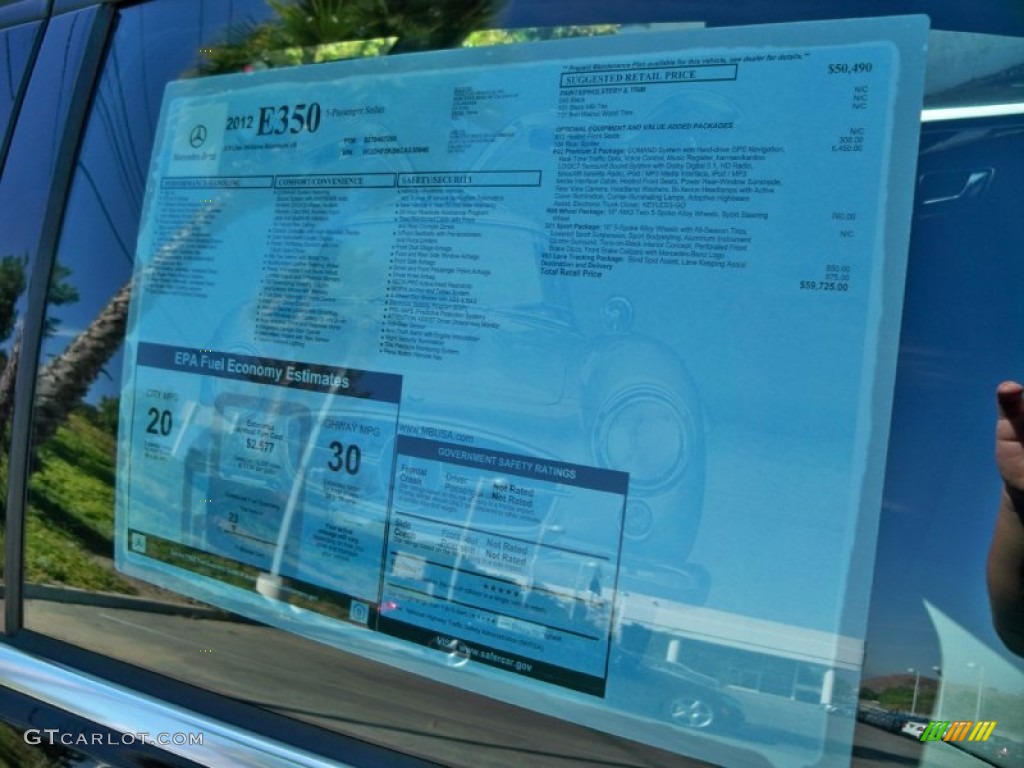 2012 Mercedes-Benz E 350 Sedan Window Sticker Photo #56140109