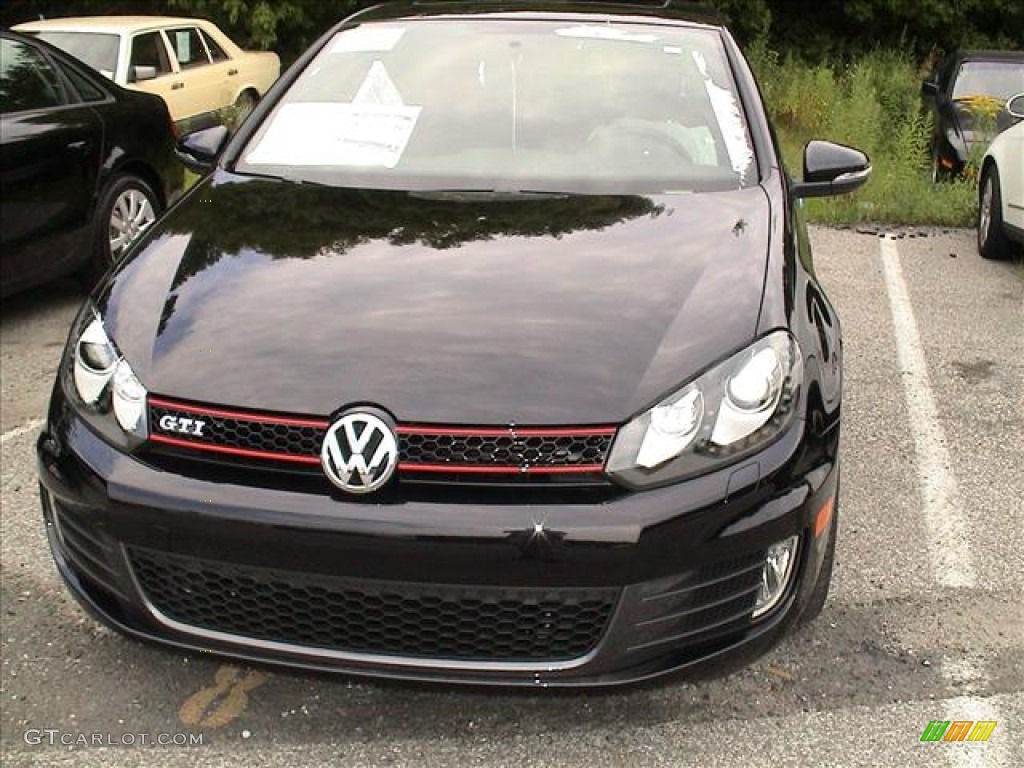 2012 GTI 2 Door - Deep Black Metallic / Interlagos Plaid Cloth photo #1