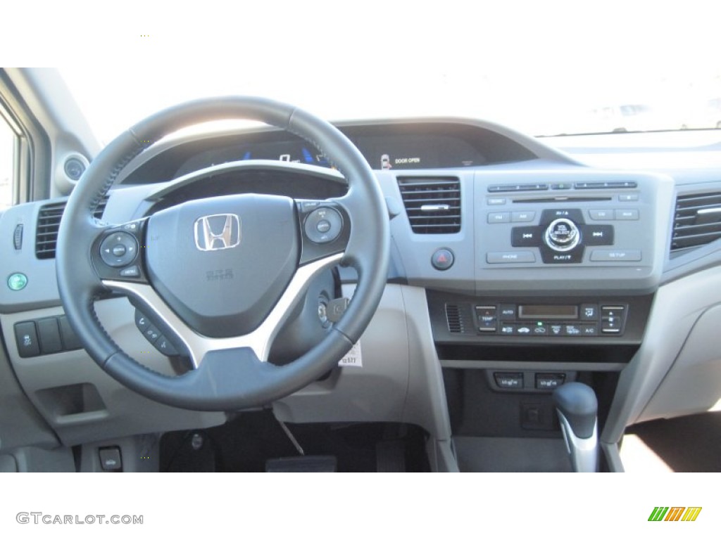 2012 Honda Civic Hybrid-L Sedan Gray Dashboard Photo #56140487