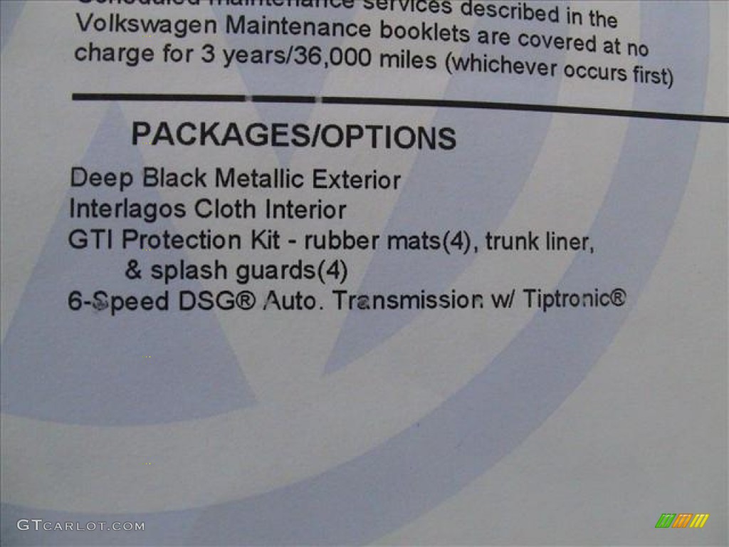 2011 Volkswagen GTI 2 Door Window Sticker Photo #56141963