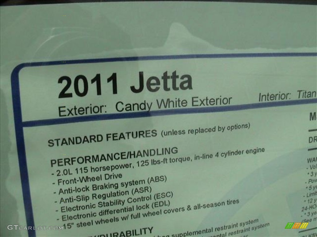 2011 Jetta S Sedan - Candy White / Titan Black photo #4