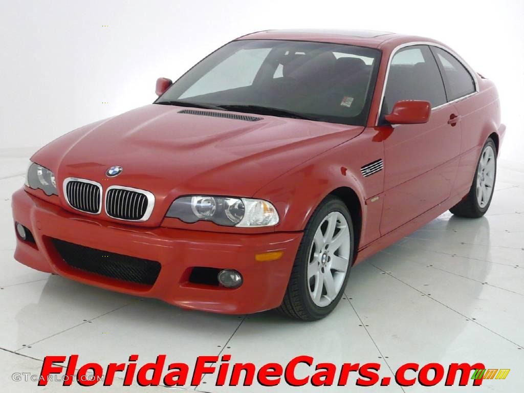2002 3 Series 325i Coupe - Electric Red / Black photo #1