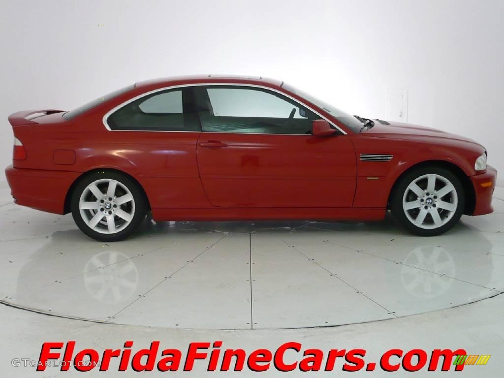 2002 3 Series 325i Coupe - Electric Red / Black photo #4