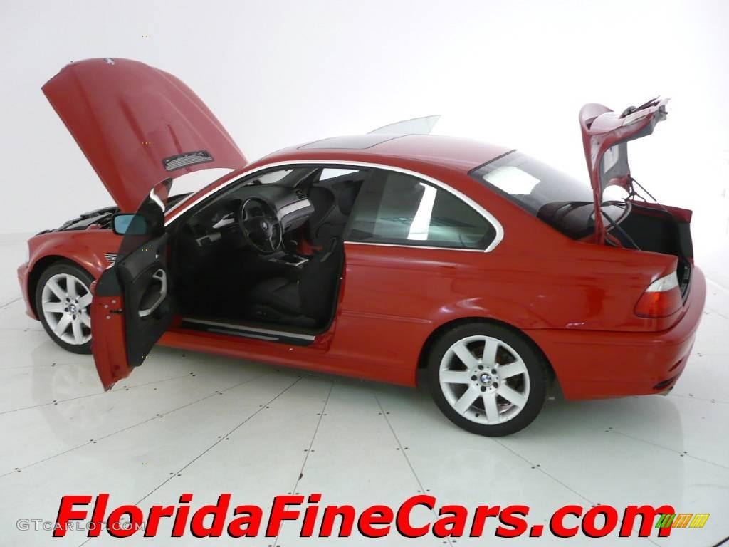2002 3 Series 325i Coupe - Electric Red / Black photo #8
