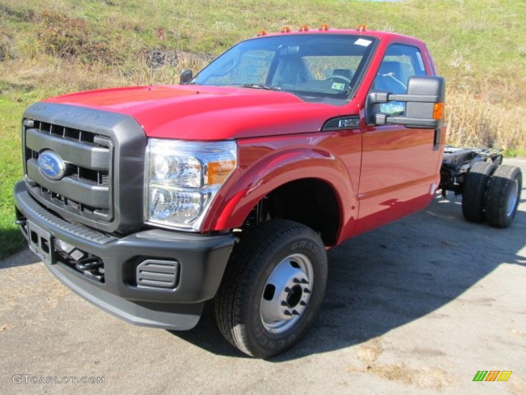 Vermillion Red 2012 Ford F350 Super Duty XL Regular Cab 4x4 Chassis Exterior Photo #56145857