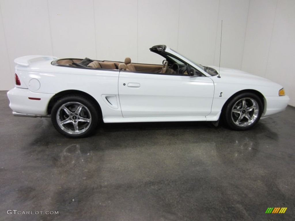 1998 Mustang SVT Cobra Convertible - Ultra White / Saddle photo #11