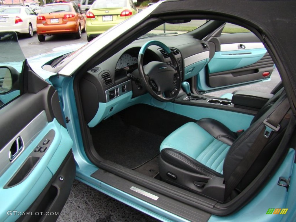 Thunderbird Blue Interior 2002 Ford Thunderbird Premium Roadster Photo #56149646