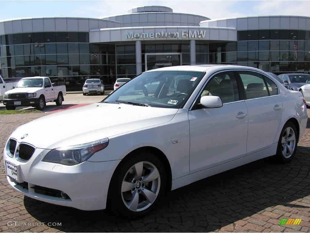 2005 5 Series 525i Sedan - Alpine White / Beige photo #1