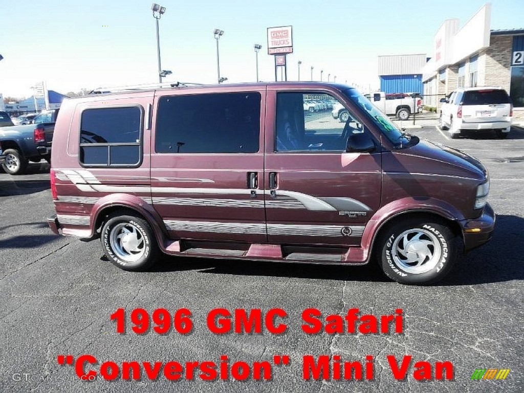 1996 Safari Conversion Van - Dark Cherry Metallic / Gray photo #1