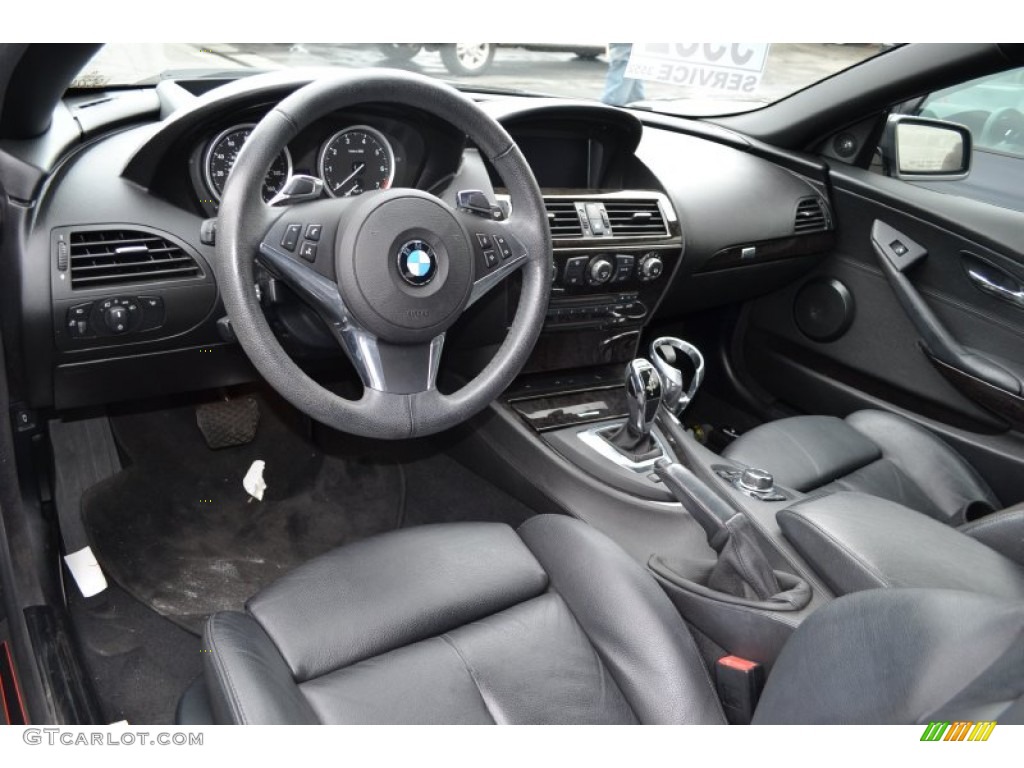 Black Dakota Leather Interior 2009 BMW 6 Series 650i Convertible Photo #56155349