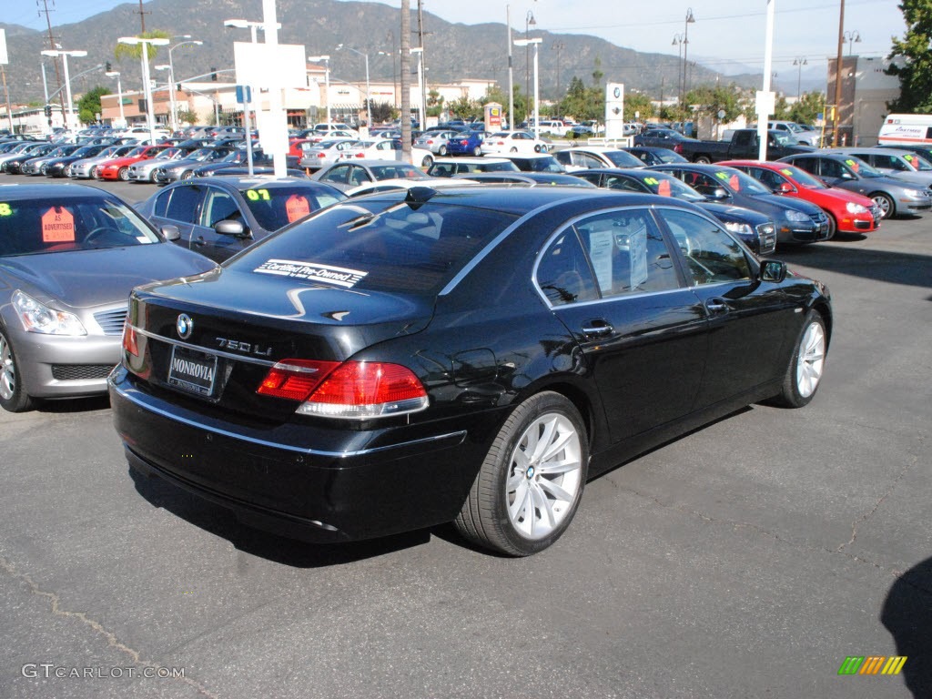 2008 7 Series 750Li Sedan - Jet Black / Natural Brown photo #8