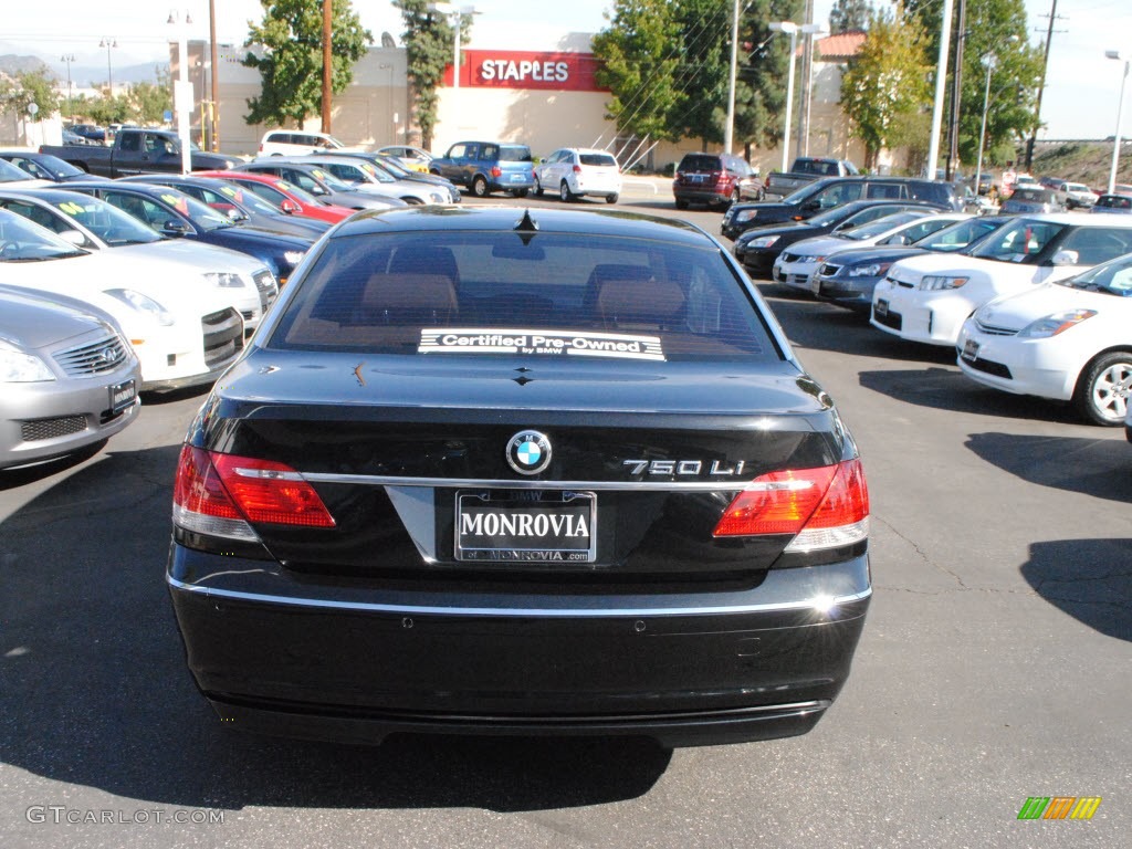 2008 7 Series 750Li Sedan - Jet Black / Natural Brown photo #9