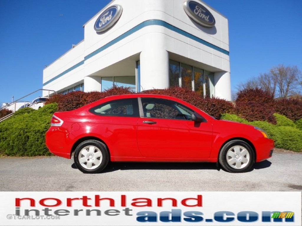 2008 Focus S Coupe - Vermillion Red / Medium Stone photo #1