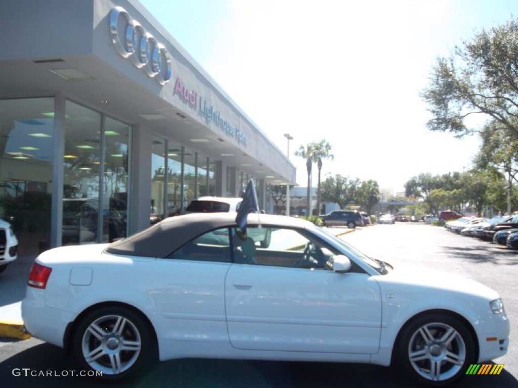 2008 A4 2.0T Cabriolet - Ibis White / Beige photo #5