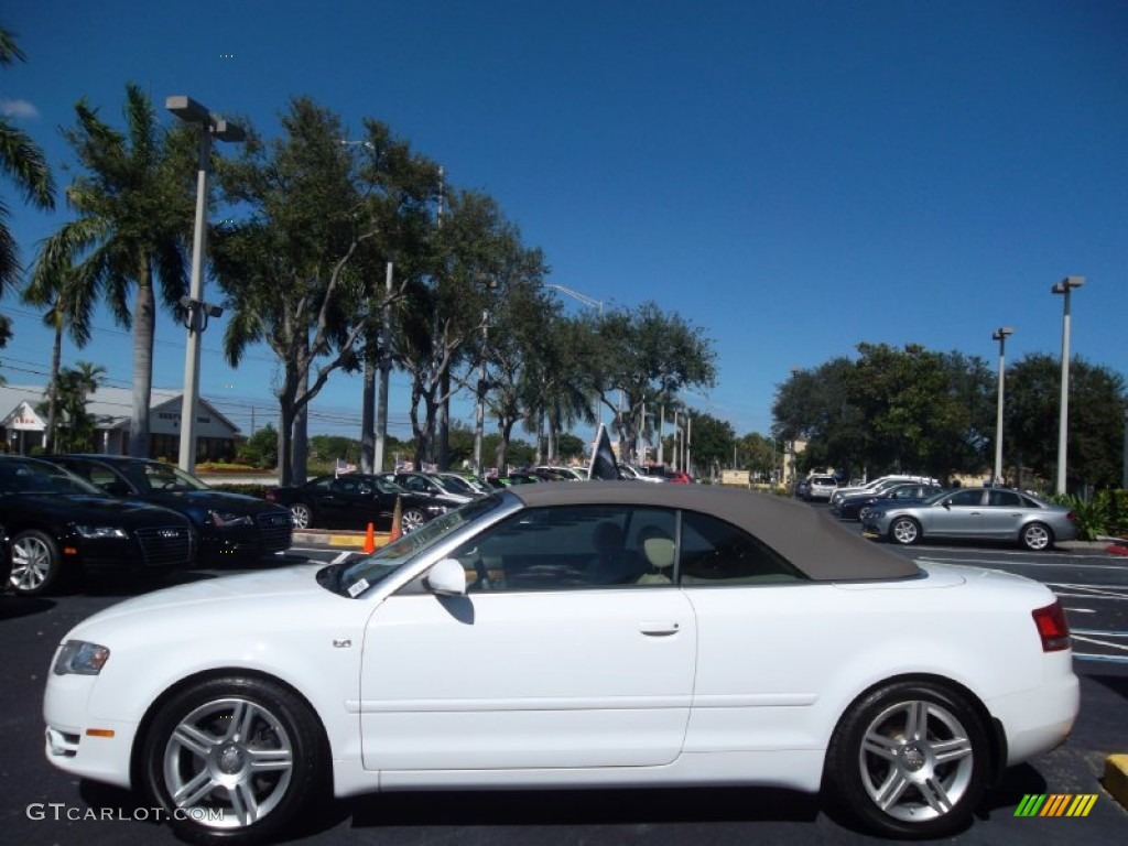 2008 A4 2.0T Cabriolet - Ibis White / Beige photo #12