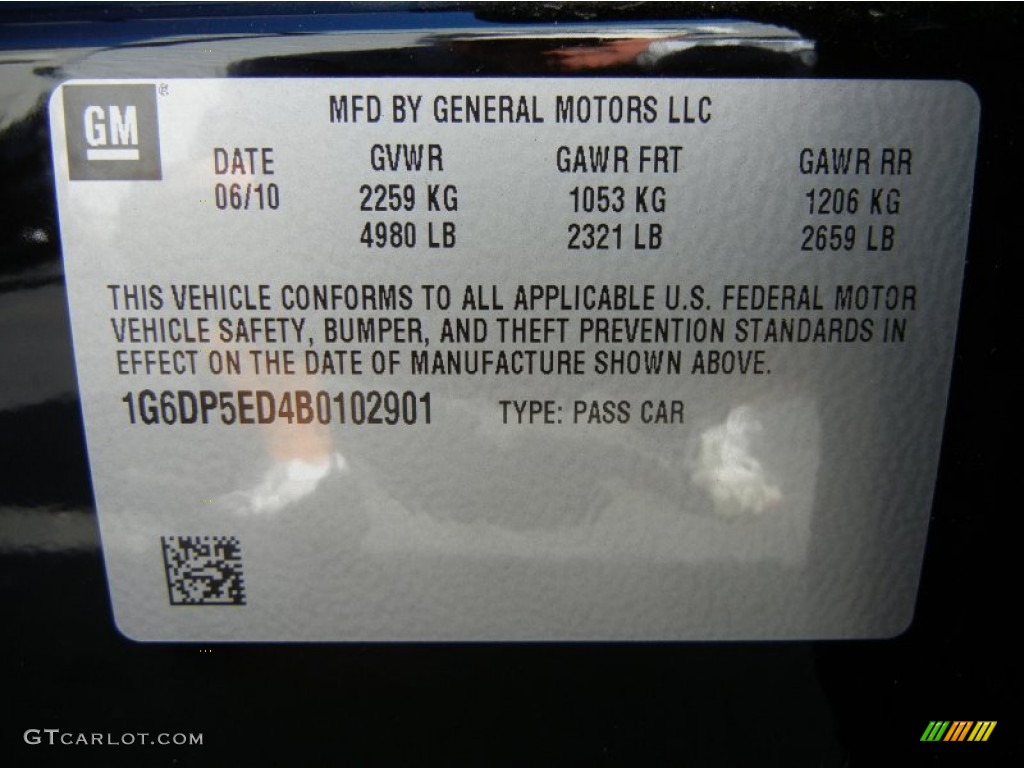 2011 Cadillac CTS 3.6 Sedan Info Tag Photo #56161328