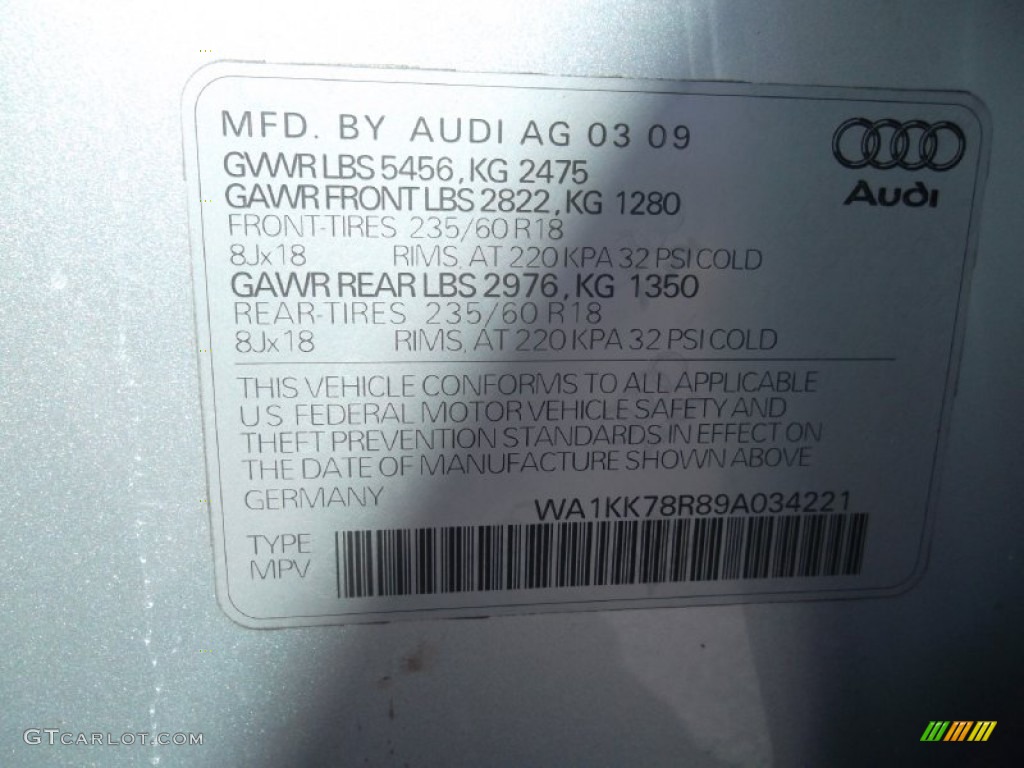 2009 Q5 3.2 Premium quattro - Ice Silver Metallic / Black photo #36