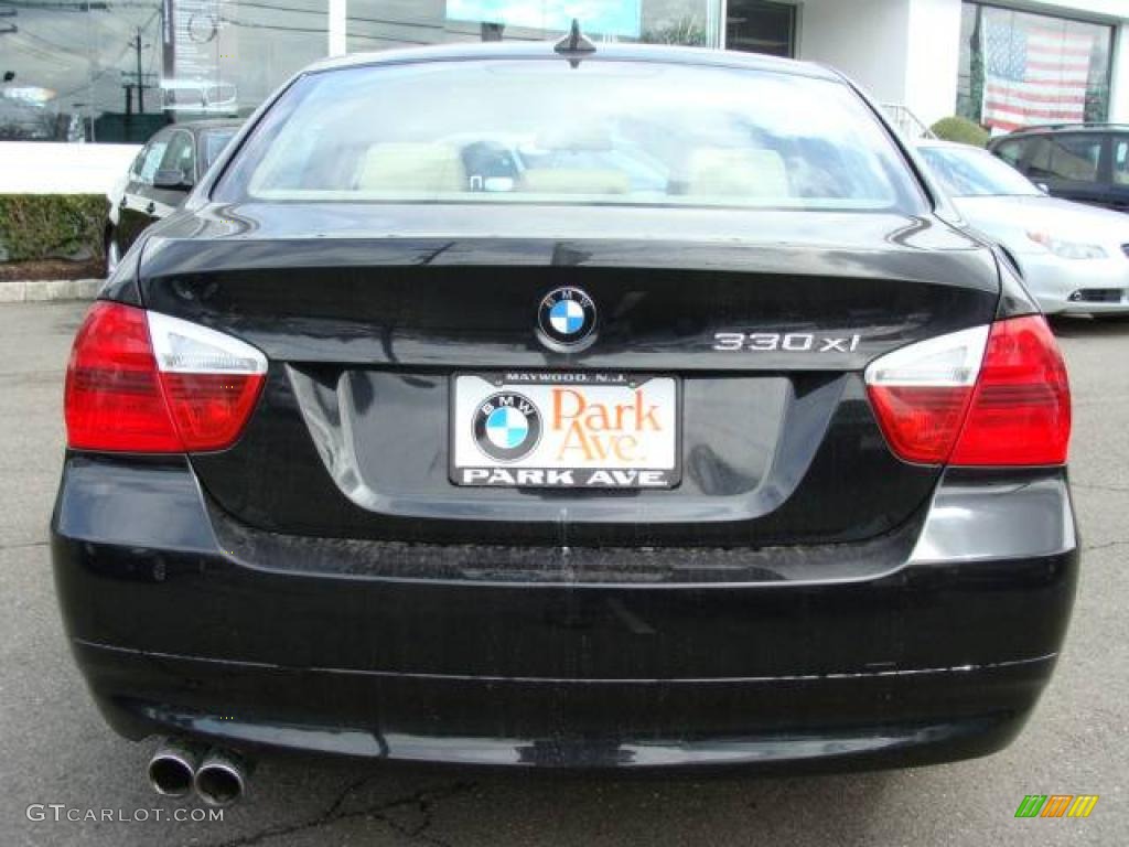 2006 3 Series 330xi Sedan - Jet Black / Beige photo #8