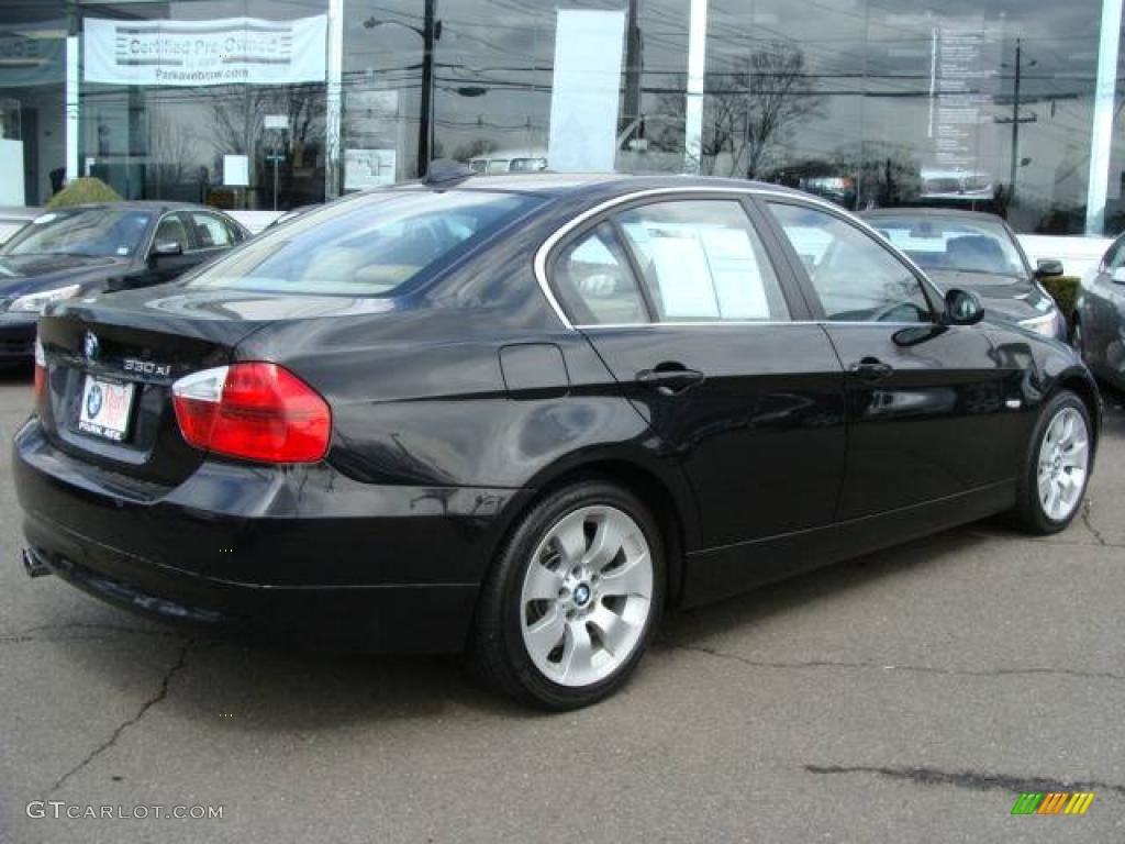 2006 3 Series 330xi Sedan - Jet Black / Beige photo #9