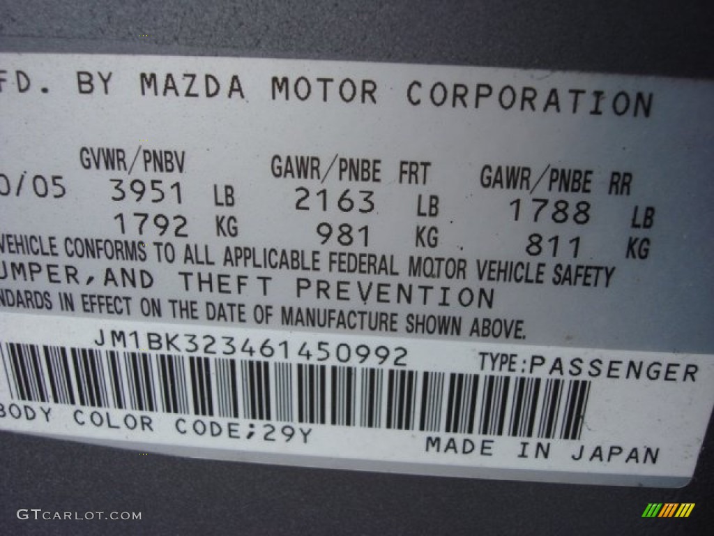 2006 MAZDA3 s Touring Sedan - Titanium Gray Metallic / Black/Red photo #23