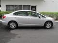 Alabaster Silver Metallic 2012 Honda Civic LX Sedan Exterior