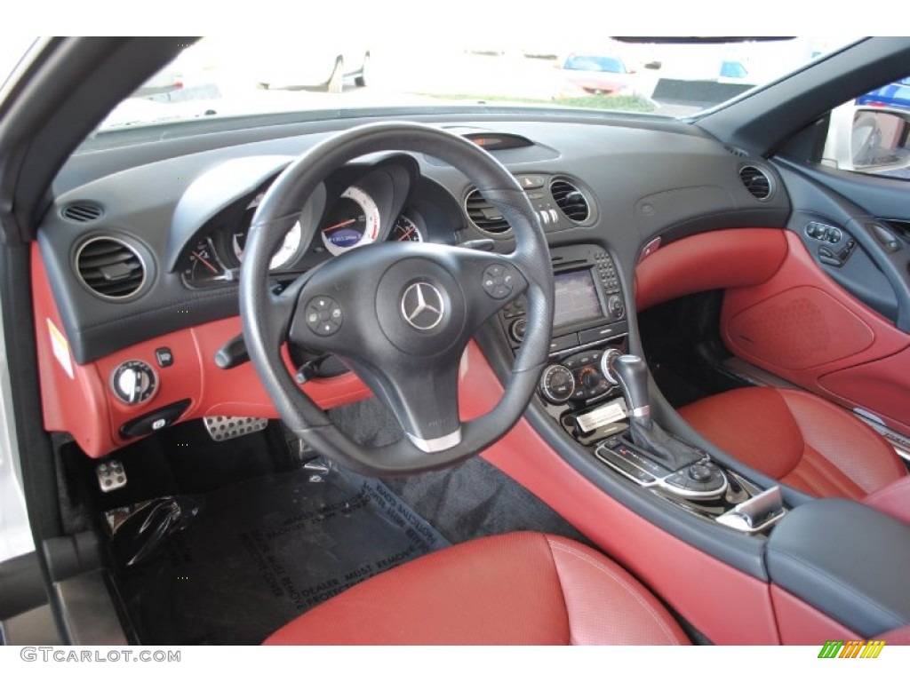 Red Interior 2009 Mercedes-Benz SL 550 Silver Arrow Edition Roadster Photo #56167139