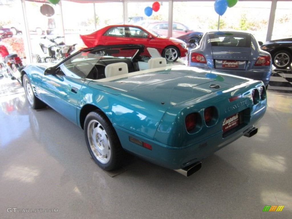 1993 Corvette Convertible - Bright Aqua Metallic / White photo #3
