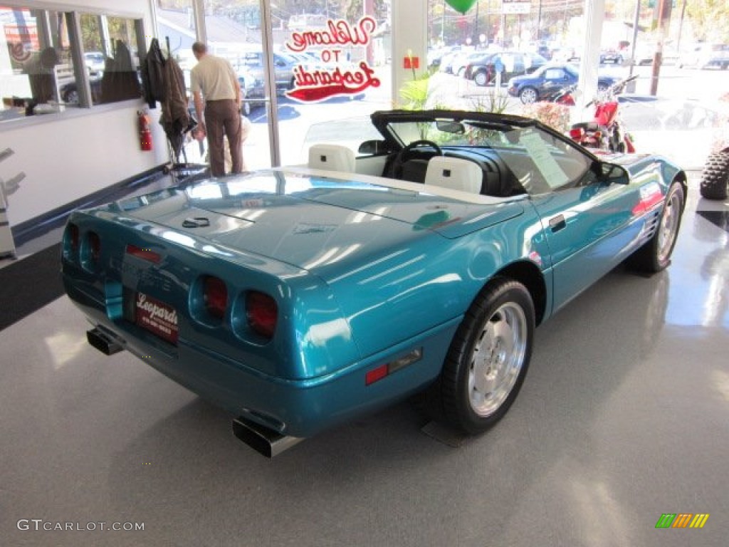 1993 Corvette Convertible - Bright Aqua Metallic / White photo #5