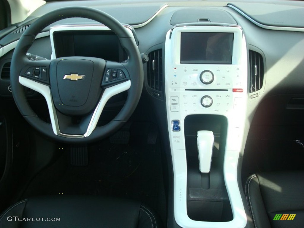 2012 Chevrolet Volt Hatchback Jet Black/Ceramic White Accents Dashboard Photo #56170271