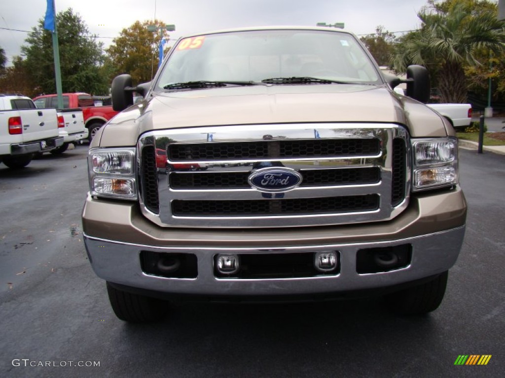 2005 F250 Super Duty Lariat Crew Cab 4x4 - Arizona Beige Metallic / Tan photo #3
