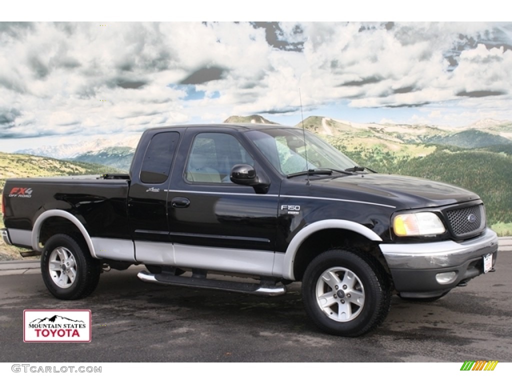 2002 F150 XLT SuperCab 4x4 - Black / Medium Graphite photo #1