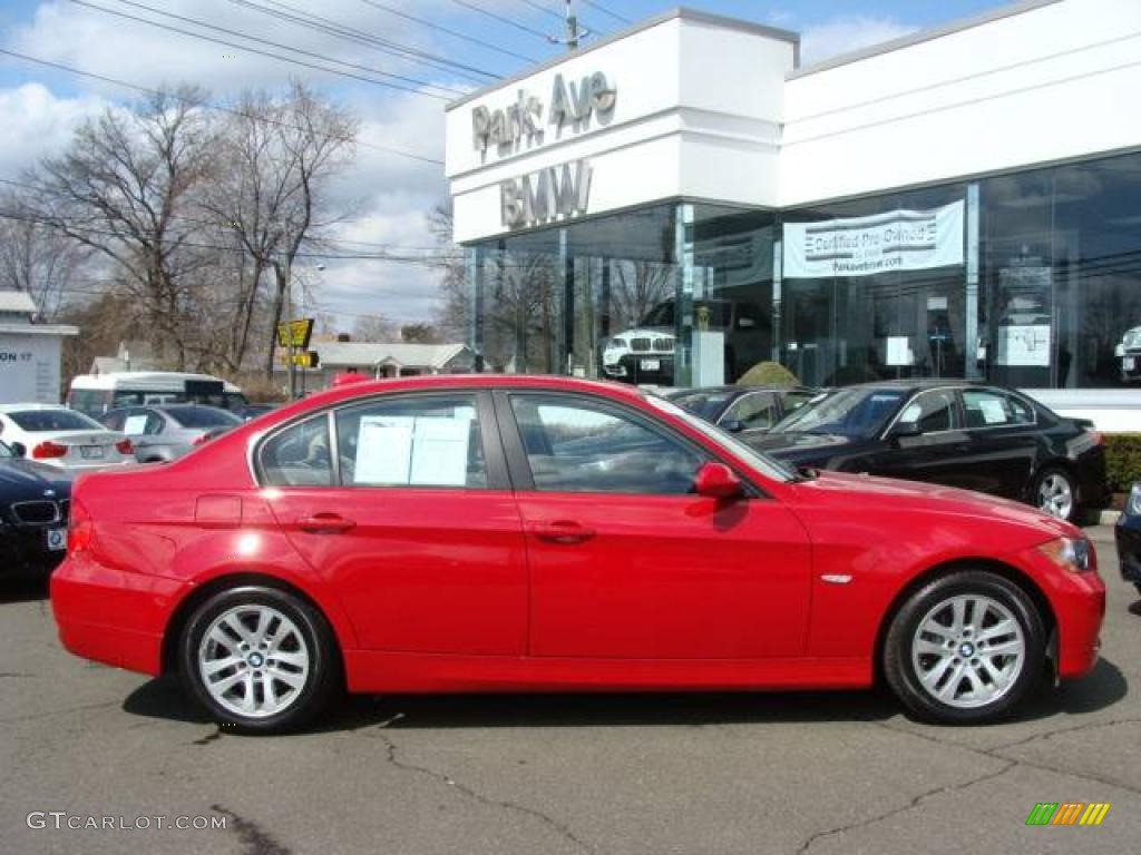 2007 3 Series 328xi Sedan - Crimson Red / Beige photo #1