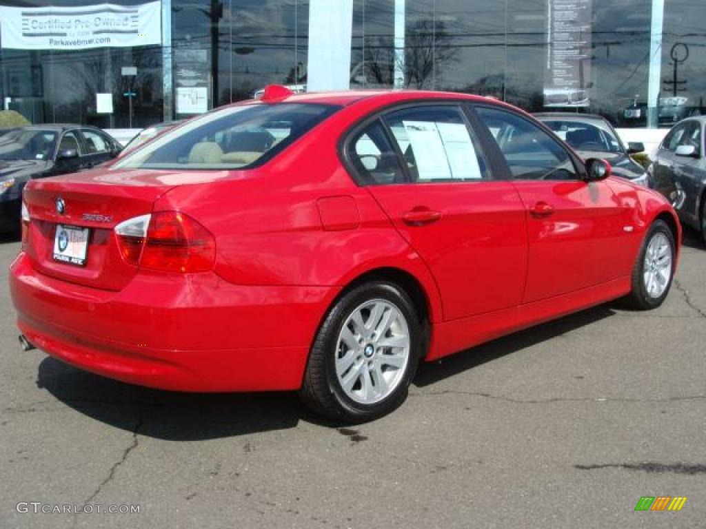 2007 3 Series 328xi Sedan - Crimson Red / Beige photo #8