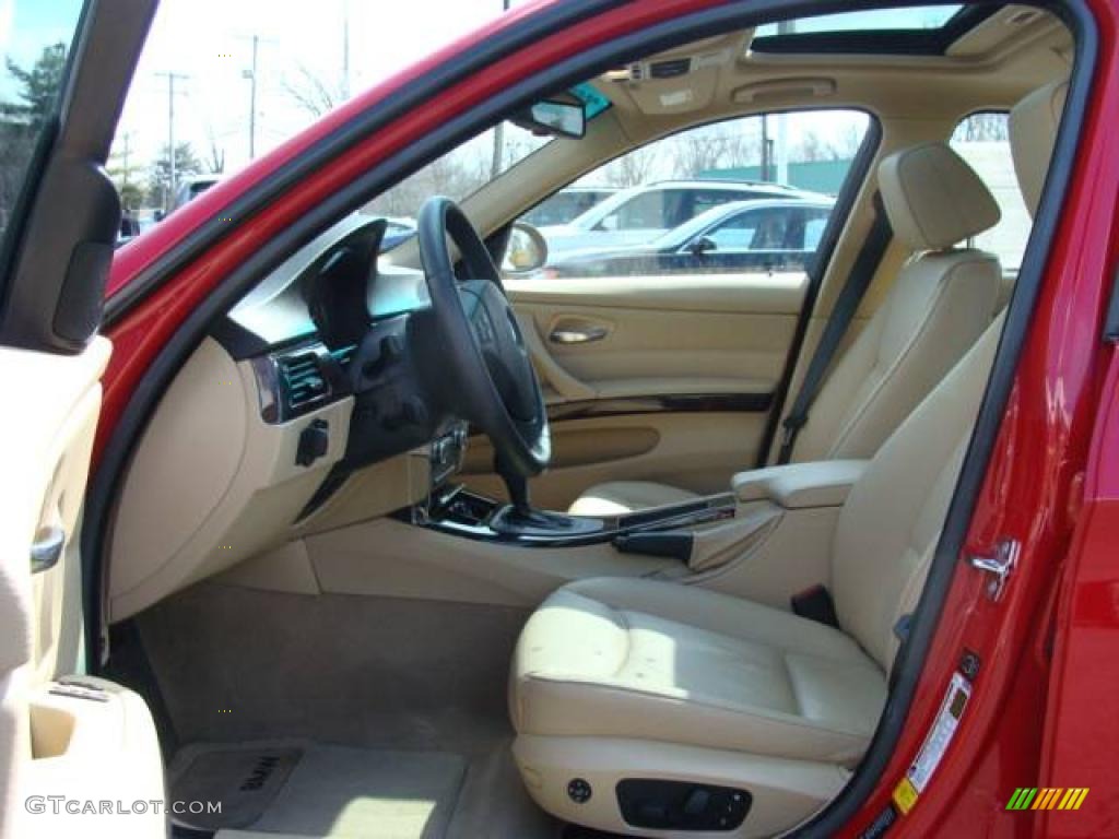 2007 3 Series 328xi Sedan - Crimson Red / Beige photo #10