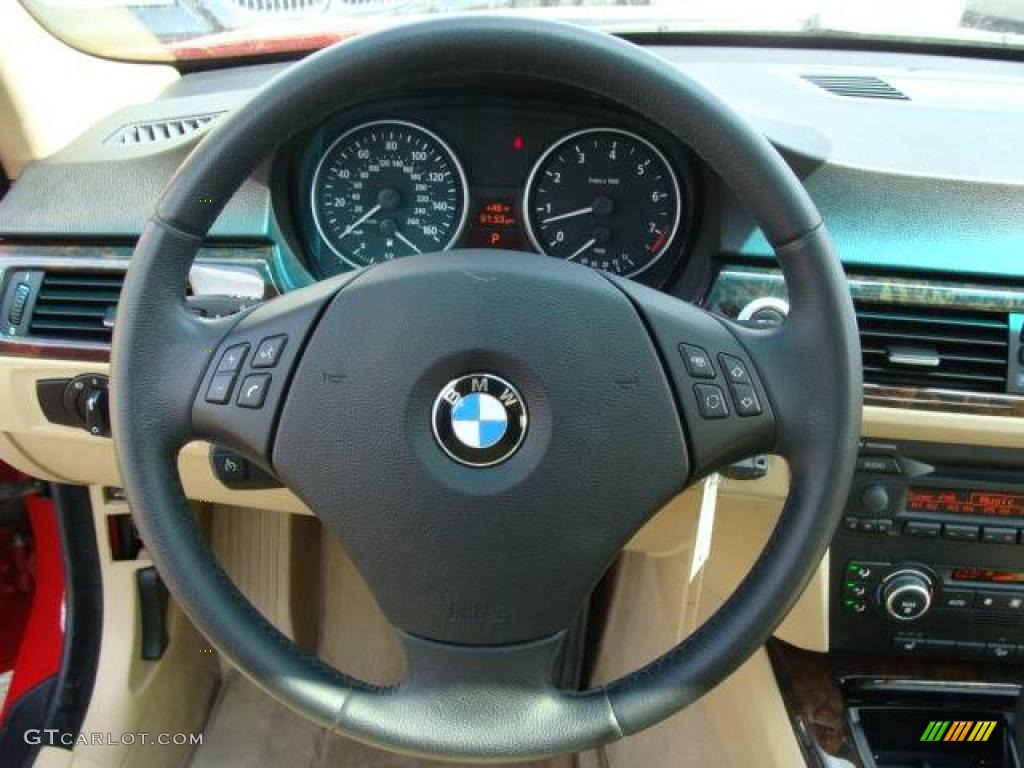 2007 3 Series 328xi Sedan - Crimson Red / Beige photo #13
