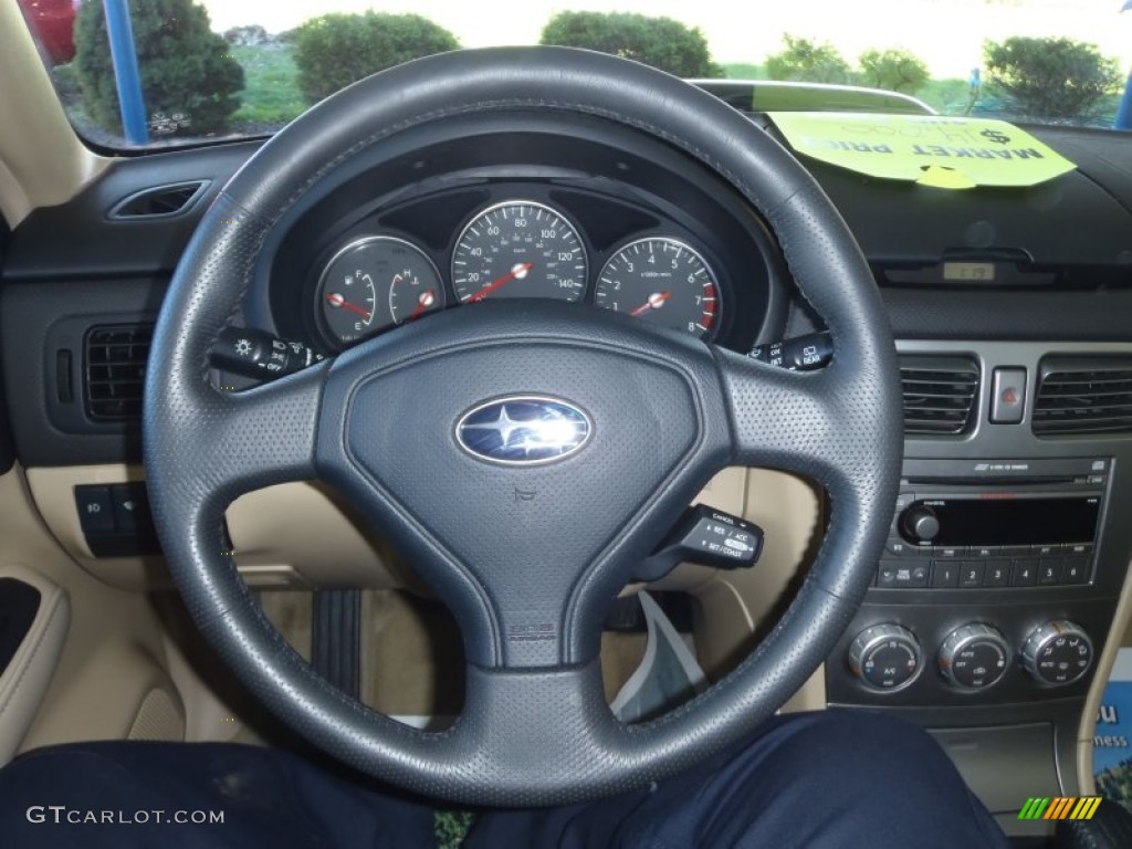 2006 Subaru Forester 2.5 XT Limited Desert Beige Steering Wheel Photo #56181845