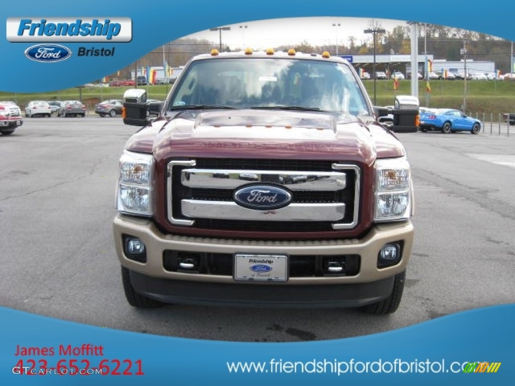 2012 F350 Super Duty King Ranch Crew Cab 4x4 - Autumn Red / Chaparral Leather photo #3