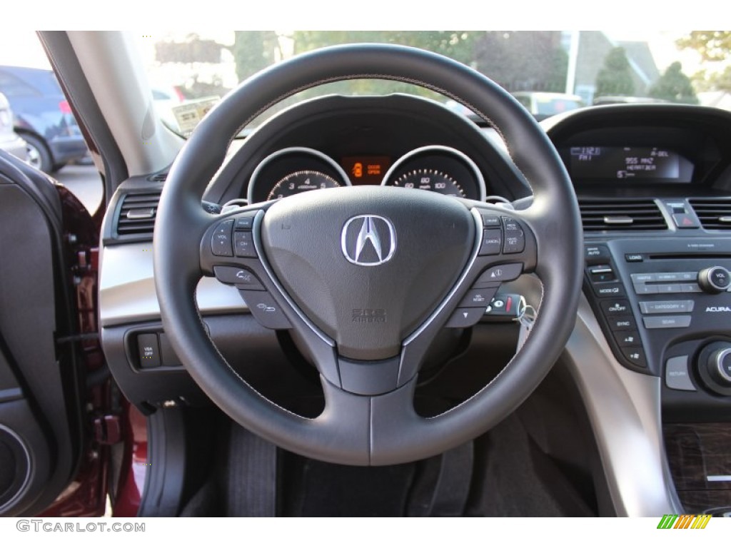 2009 Acura TL 3.7 SH-AWD Taupe/Ebony Steering Wheel Photo #56184620