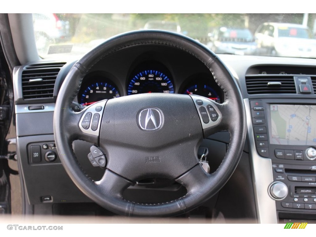 2006 Acura TL 3.2 Ebony Steering Wheel Photo #56184806