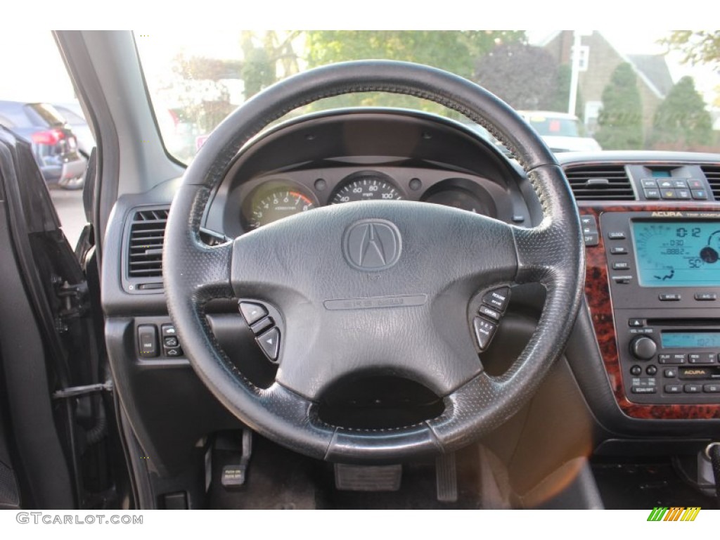 2002 Acura MDX Standard MDX Model Ebony Steering Wheel Photo #56184902