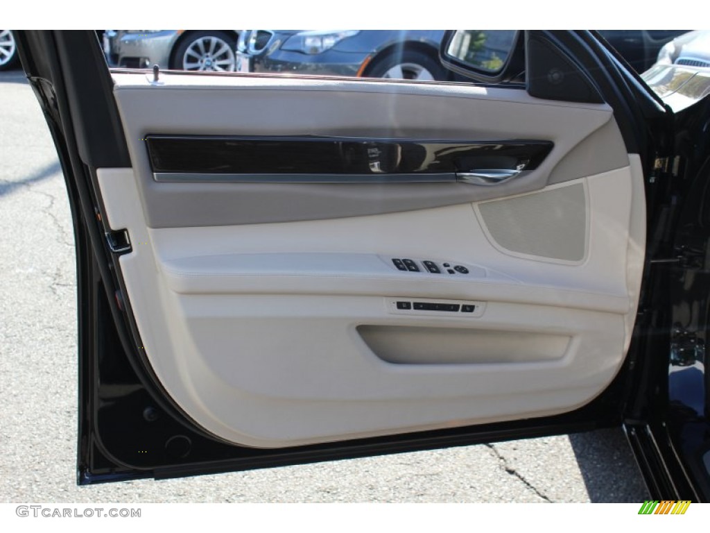 2010 BMW 7 Series 750Li xDrive Sedan Oyster Nappa Leather Door Panel Photo #56185073